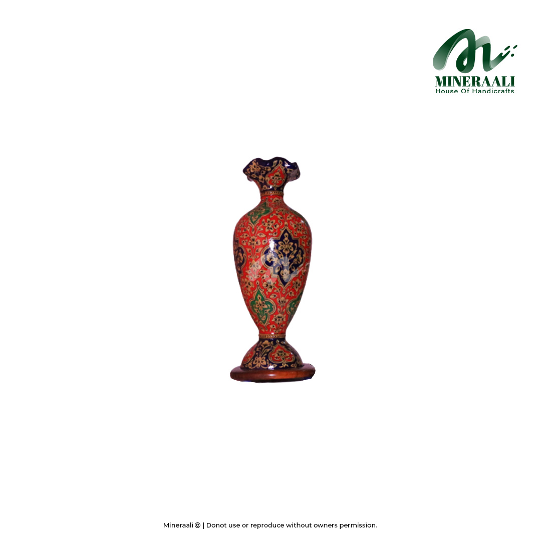 Mineraali | Camel Skin Floral Red Flower Vase Lamp